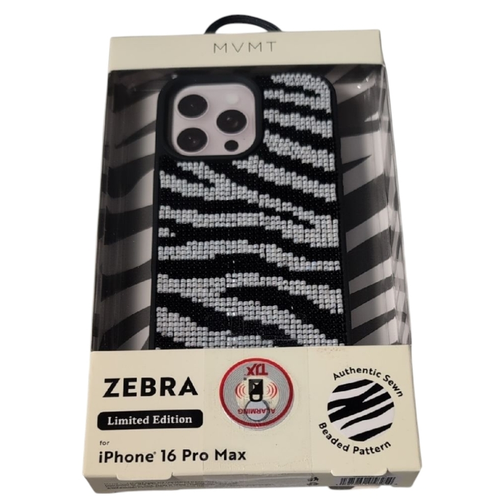 MVMT Limited Edition Zebra Beaded Phone Case iPhone 16 Pro Max
